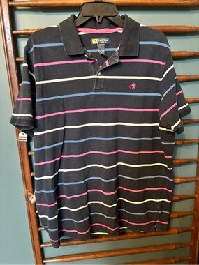 VTG 90s Duck Head Men’s Striped Polo Shirt - Blue, Pink, White